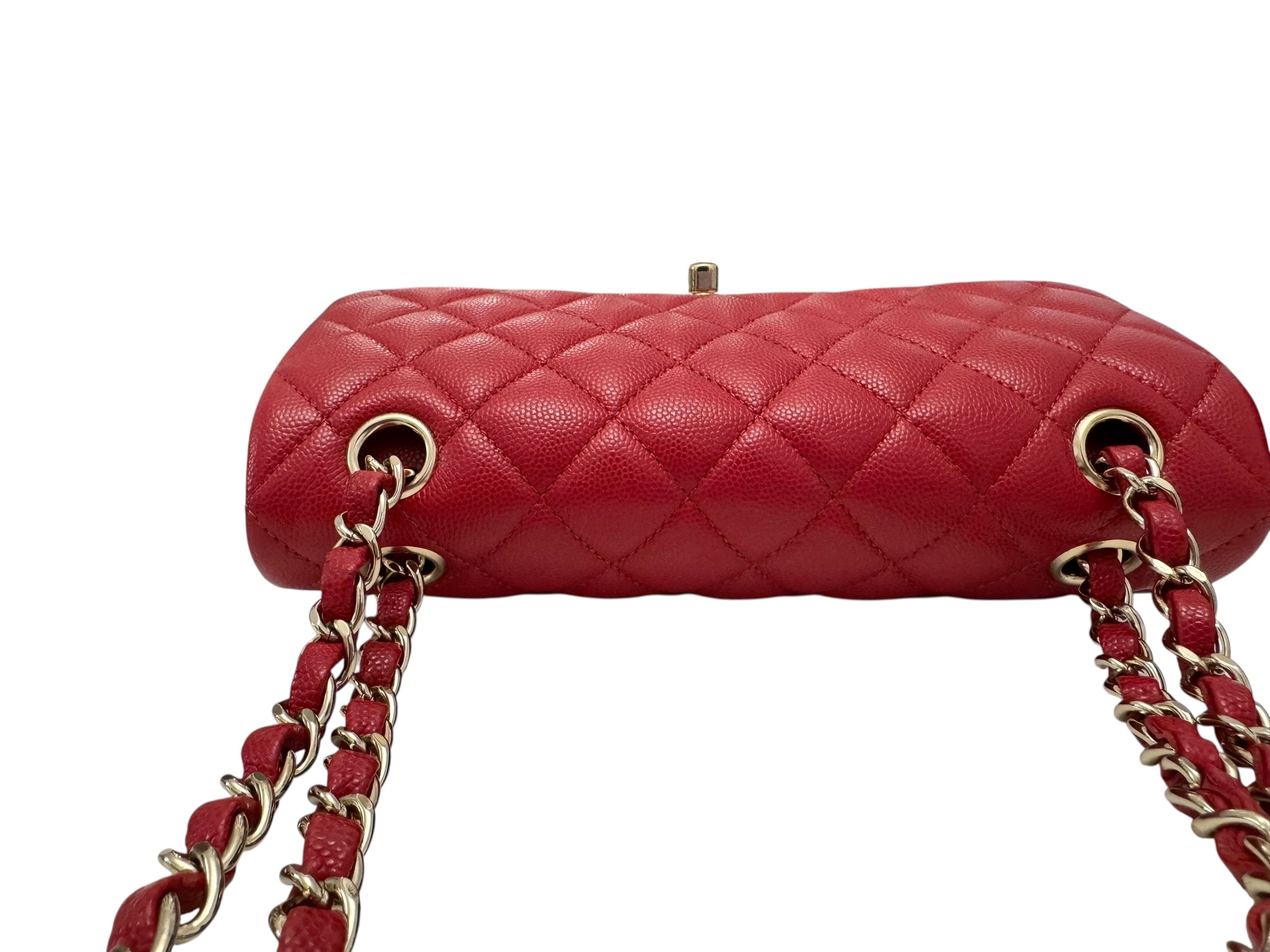 Chanel Timeless Classic Small 19B True Red Caviar Gold-tone Hardware