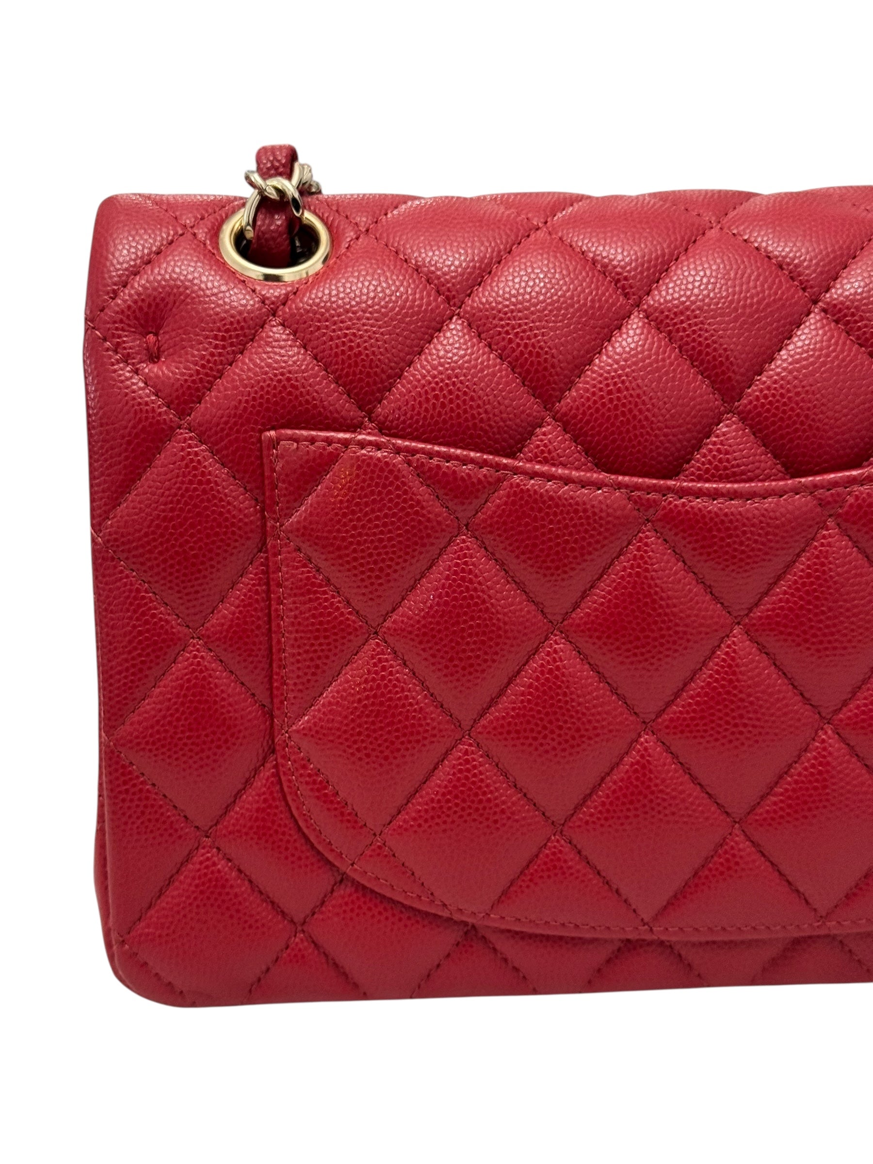 Chanel Timeless Classic Small 19B True Red Caviar Gold-tone Hardware