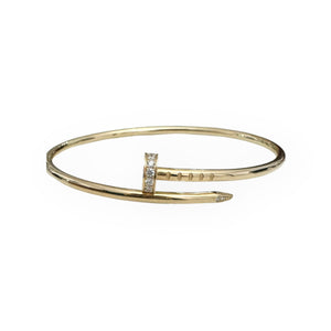 Cartier Juste Un Clou Bracelet, Small Model, 20 Brilliant-Cut Diamonds Yellow Gold, size 16 JUC