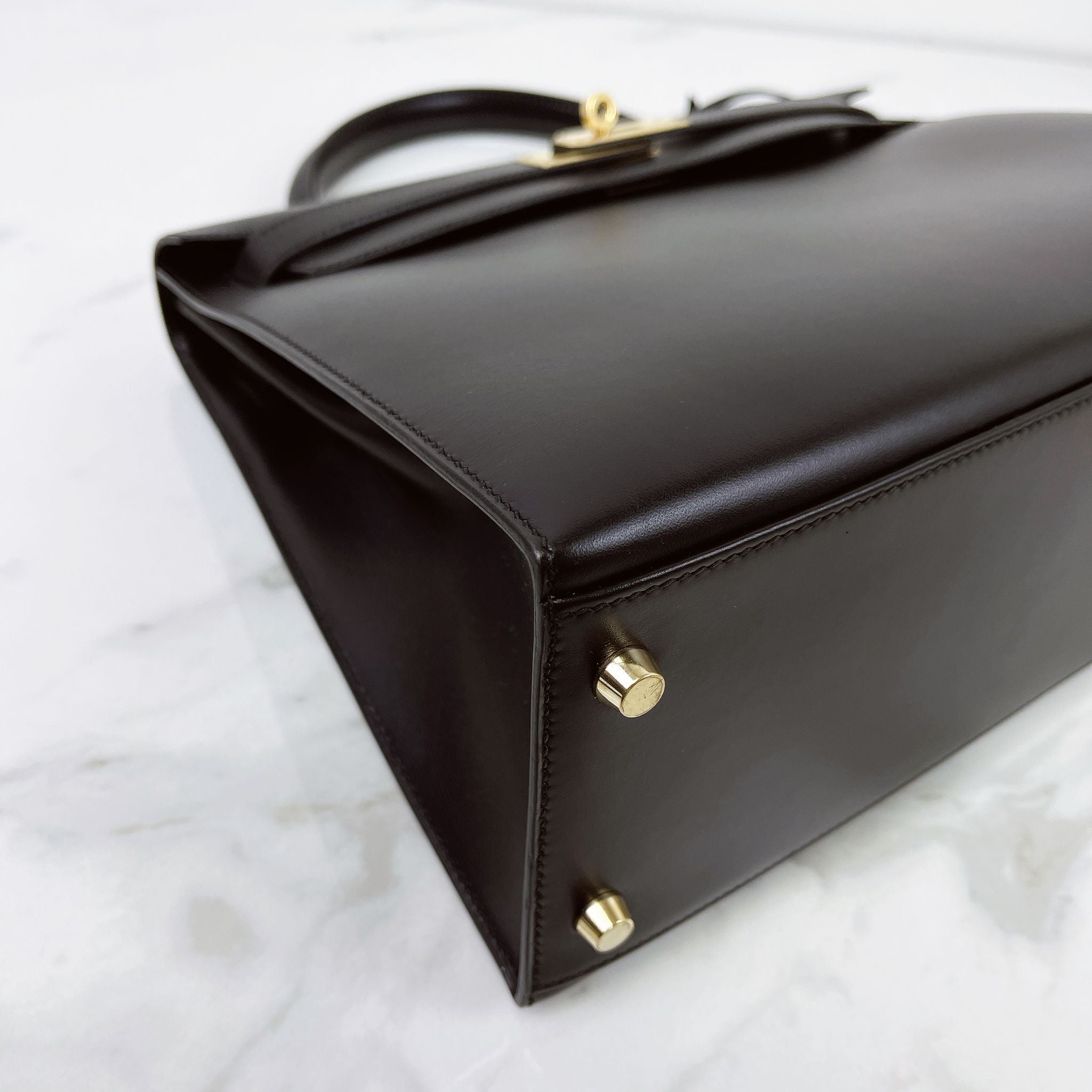 Hermes Kelly 32 Sellier Vintage Box Leather