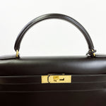 将图片加载到图库查看器，Hermes Kelly 32 Sellier Vintage Box Leather
