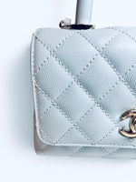 将图片加载到图库查看器，Chanel Coco Handle Mini 21K Blue Caviar Gold-tone Hardware

