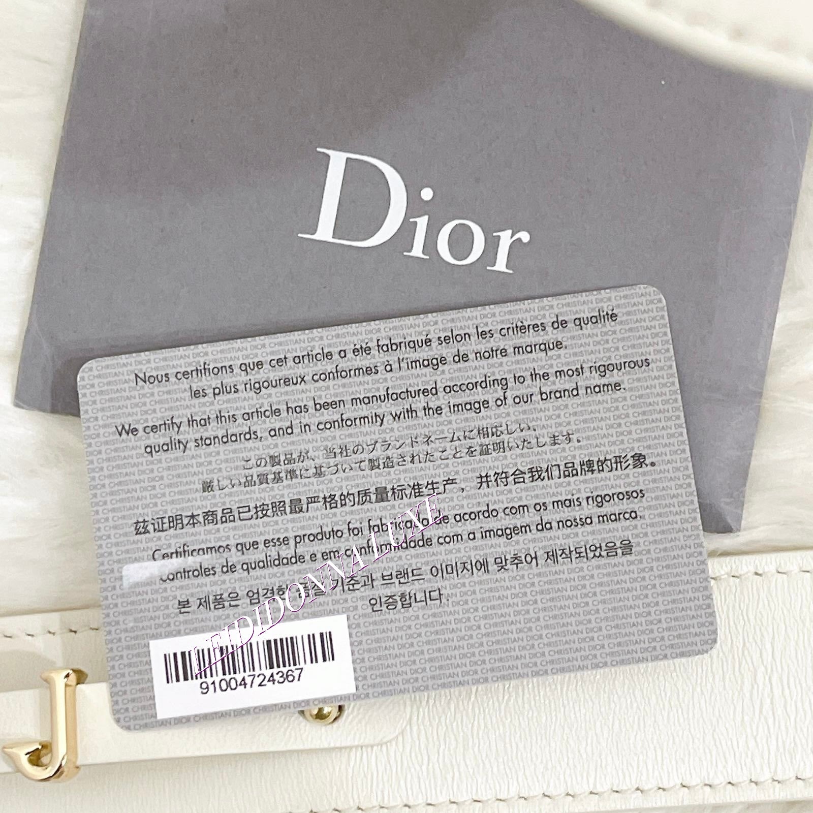 Christian Dior My Lady ABCDior Small White Lambskin Gold-tone Hardware