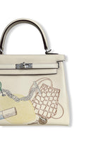 将图片加载到图库查看器，Hermes Kelly 25 Special Edition In and Out Retourne in Nata Swift Leather and Palladium Hardware
