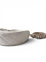 将图片加载到图库查看器，Chanel Half Moon Mesh Bag Ivory Lambskin Gold-tone Hardware
