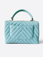 将图片加载到图库查看器，Chanel Trendy CC Small Chevron Sky Blue Lambskin Gold-tone Hardware
