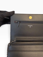 Load image into Gallery viewer, Chanel Gabrielle Quilted Wallet on Chain, Black Calfskin, Mixed-tone Hardware
