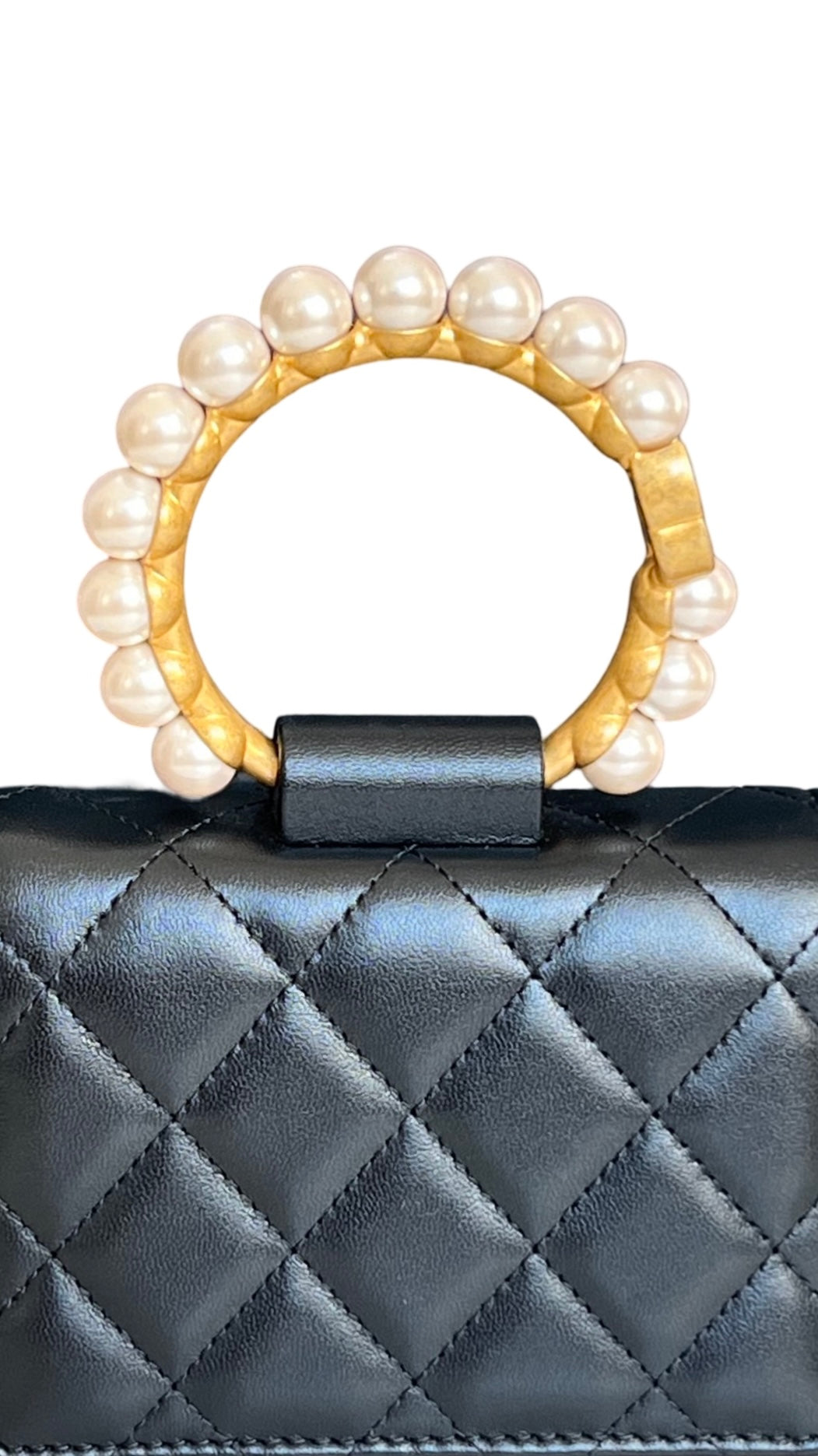 Chanel Pearl Handle Clutch with Chain