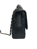 将图片加载到图库查看器，Chanel Easy Carry Flap Bag Black Lambskin Silver-tone Hardware
