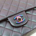 将图片加载到图库查看器，Chanel Timeless Classic Medium M/L 16C Iridescent Purple Rainbow Hardware
