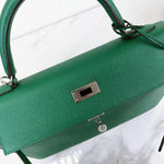 Charger l&#39;image dans la galerie, Hermes Kelly Sellier 32 Vert Vertigo Epsom Palladium Hardware
