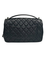 将图片加载到图库查看器，Chanel Easy Carry Flap Bag Black Lambskin Silver-tone Hardware
