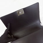 Load image into Gallery viewer, Chanel Leboy New Medium Black Lambskin Ruthenium Hardware
