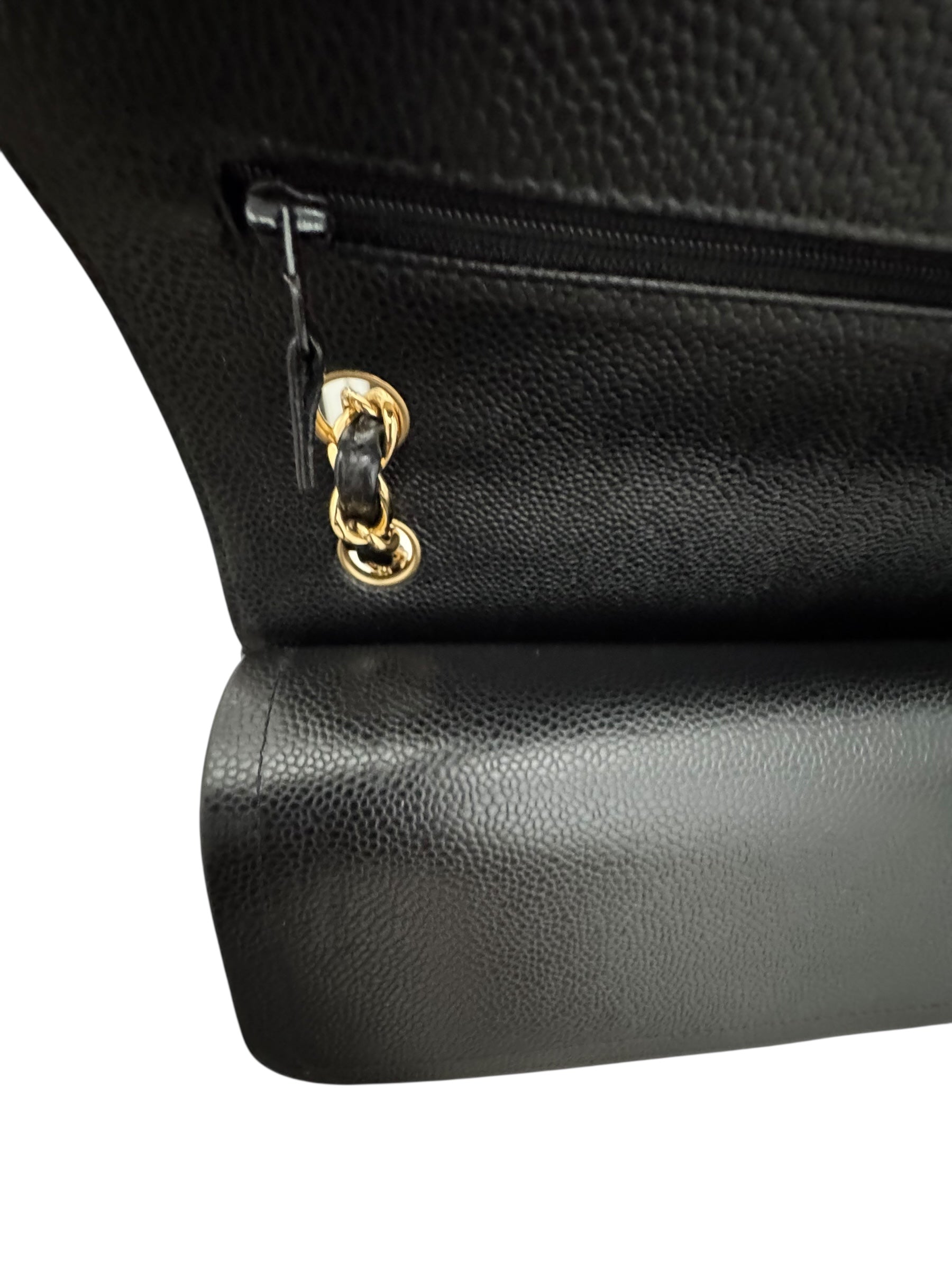 Chanel Timeless Classic Jumbo Black Caviar Gold-tone Hardware