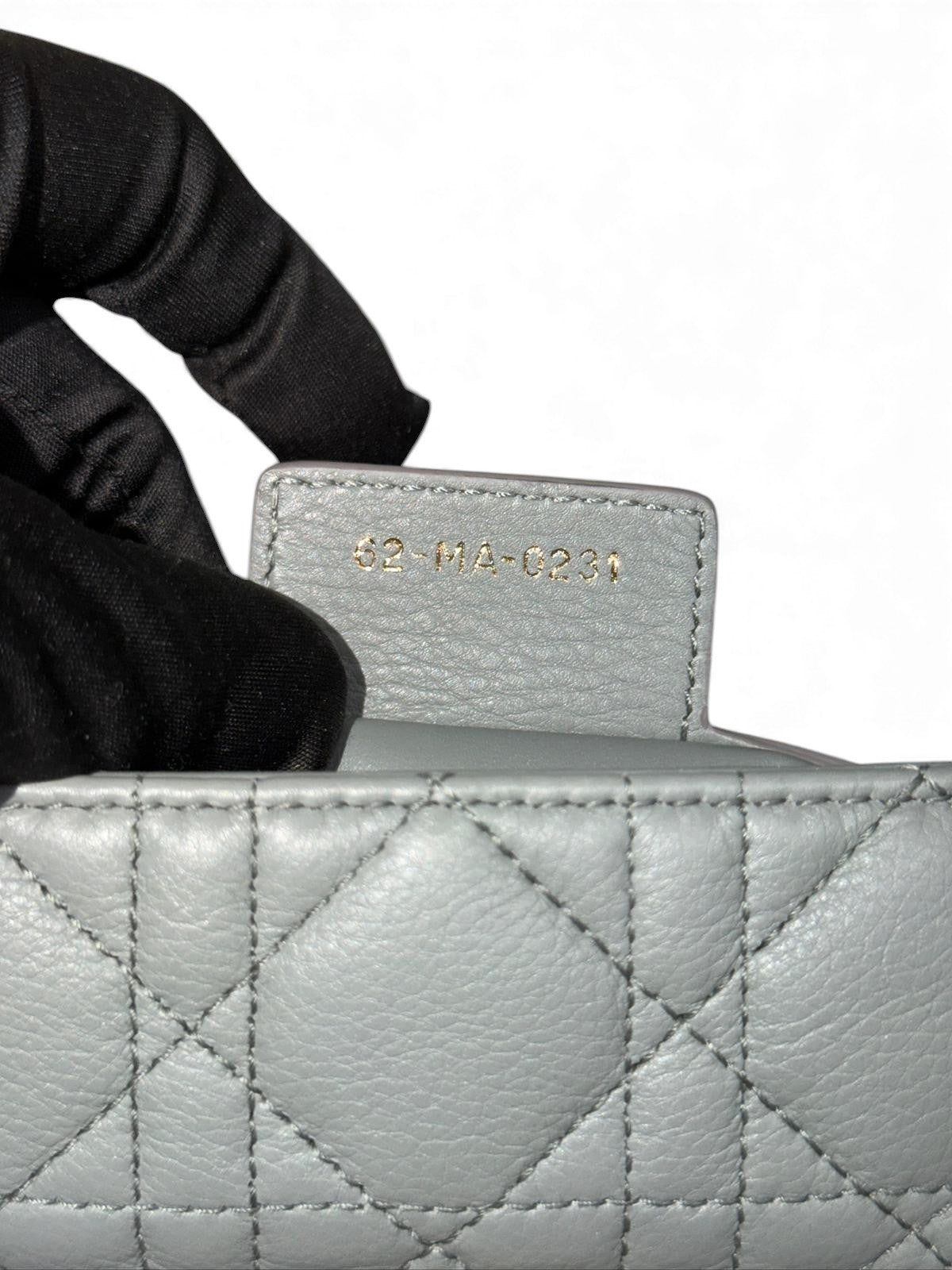Christian Dior Caro Small – Stone Grey Calfskin, Gold-tone Hardware