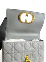 Load image into Gallery viewer, Christian Dior Caro Small – Stone Grey Calfskin, Gold-tone Hardware
