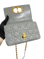 Load image into Gallery viewer, Christian Dior Caro Small – Stone Grey Calfskin, Gold-tone Hardware
