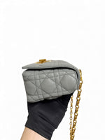 Load image into Gallery viewer, Christian Dior Caro Small – Stone Grey Calfskin, Gold-tone Hardware
