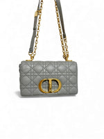 Load image into Gallery viewer, Christian Dior Caro Small – Stone Grey Calfskin, Gold-tone Hardware
