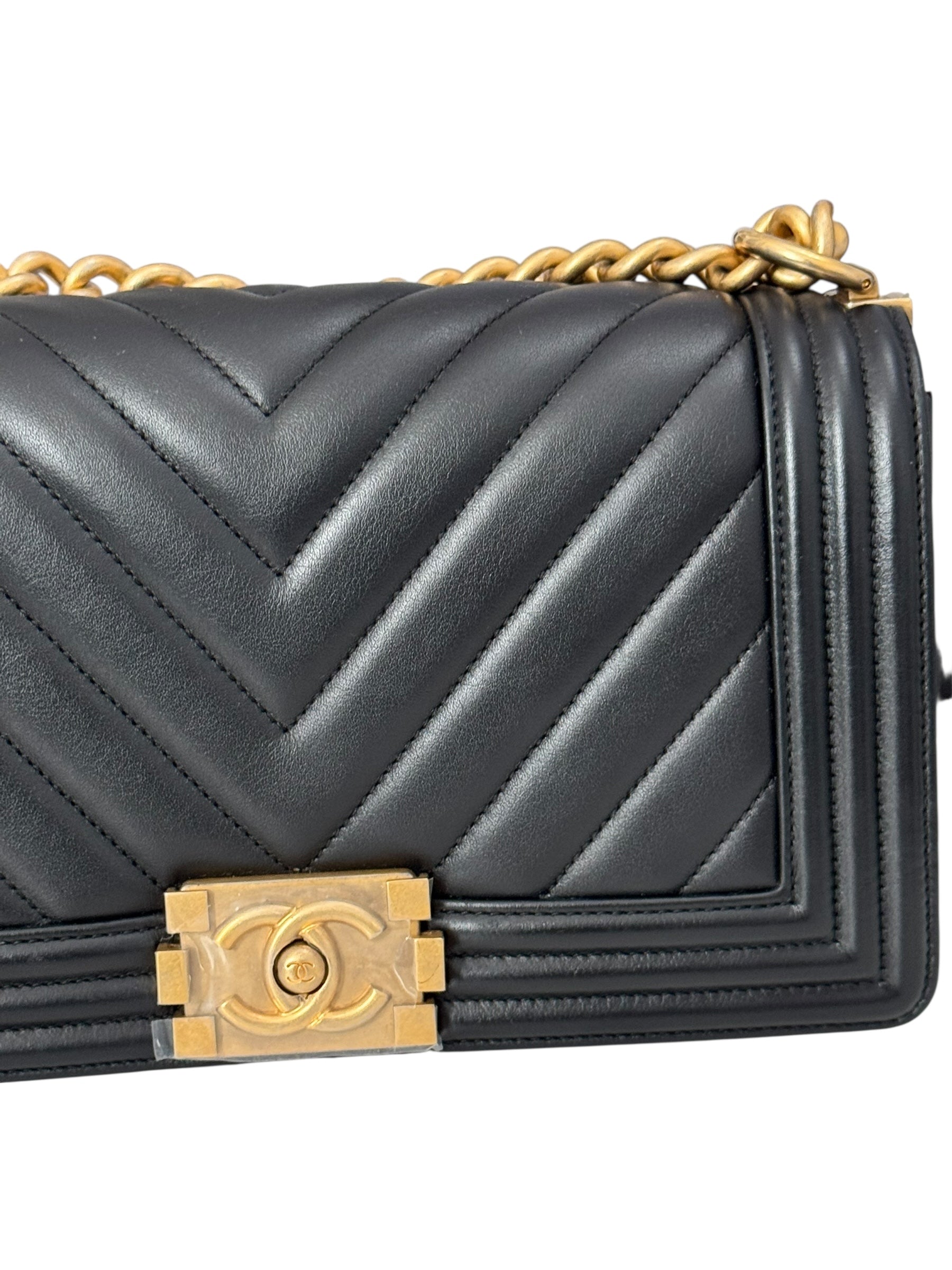 Chanel Leboy Old Medium Black Calfskin Gold-tone Hardware