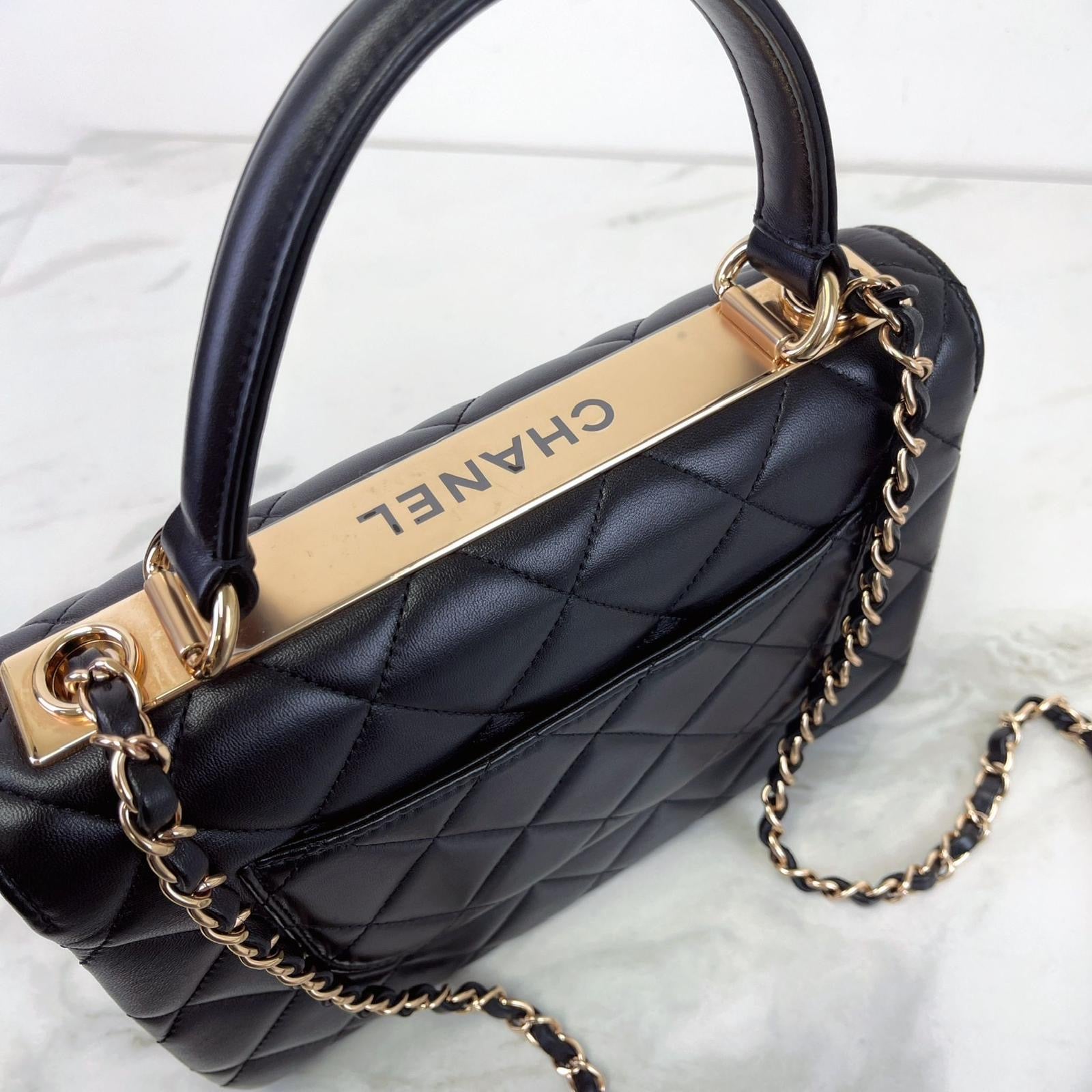 Chanel Trendy CC Small Black Lambskin Rose Gold Hardware