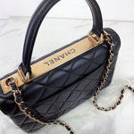 将图片加载到图库查看器，Chanel Trendy CC Small Black Lambskin Rose Gold Hardware
