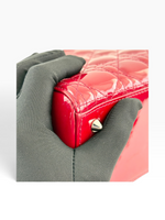 Charger l'image dans la galerie, Christian Dior Lady Dior Medium Red Patent Leather Silver-tone Hardware
