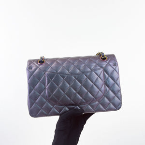 Chanel Timeless Classic Medium M/L 16C Iridescent Purple Rainbow Hardware