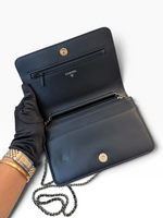 Load image into Gallery viewer, Chanel Gabrielle Quilted Wallet on Chain, Black Calfskin, Mixed-tone Hardware
