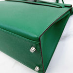 Charger l&#39;image dans la galerie, Hermes Kelly Sellier 32 Vert Vertigo Epsom Palladium Hardware
