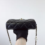 Load image into Gallery viewer, Chanel Precious Pearls Mini Flap Black Lambskin Light Gold-tone Hardware
