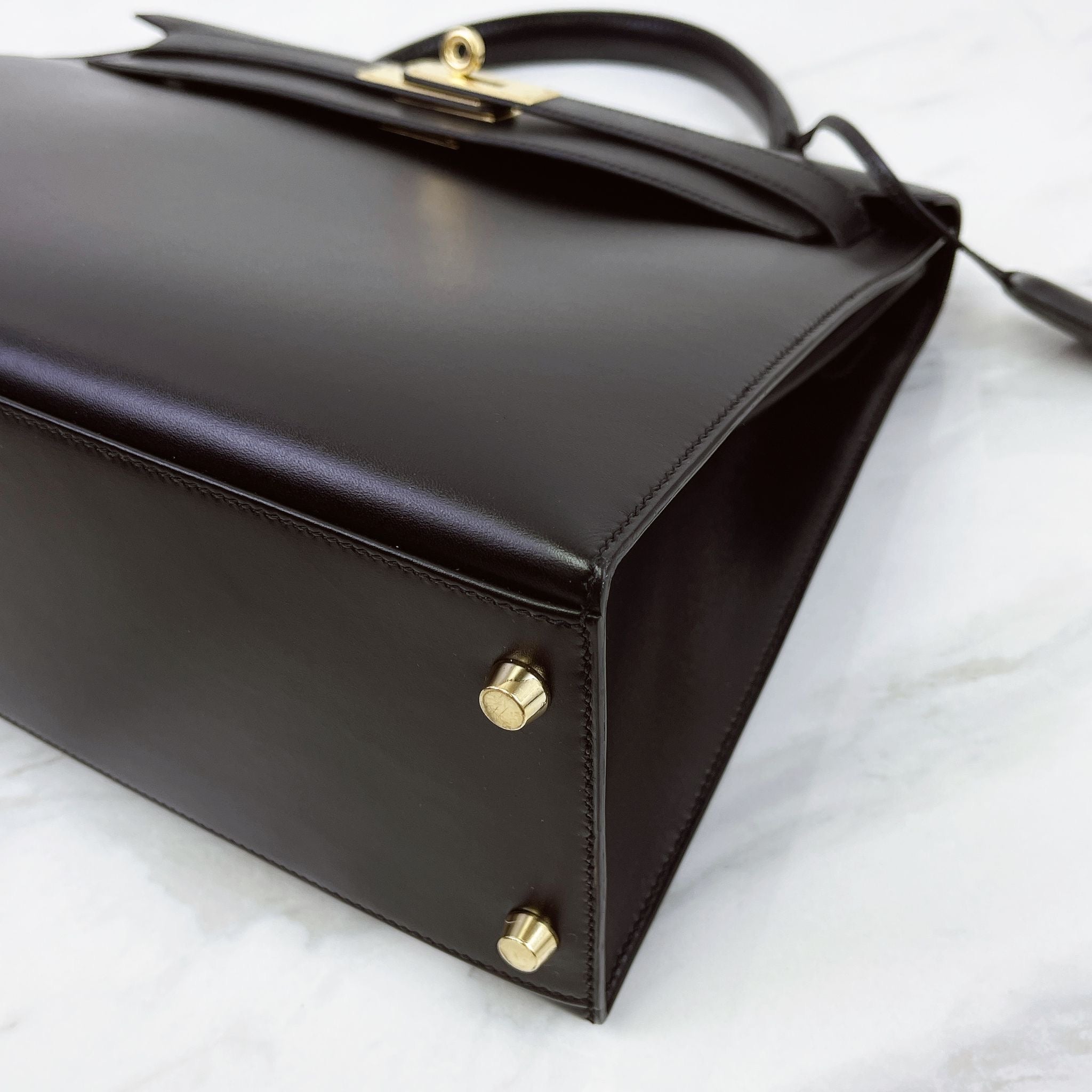 Hermes Kelly 32 Sellier Vintage Box Leather