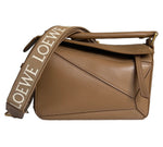 将图片加载到图库查看器，Loewe Puzzle Bag Satin Calfskin Small with Strap
