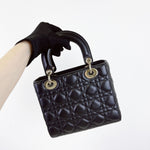 Load image into Gallery viewer, Christian Dior My Lady ABCDior Small Black Lambskin Gold-tone Hardware
