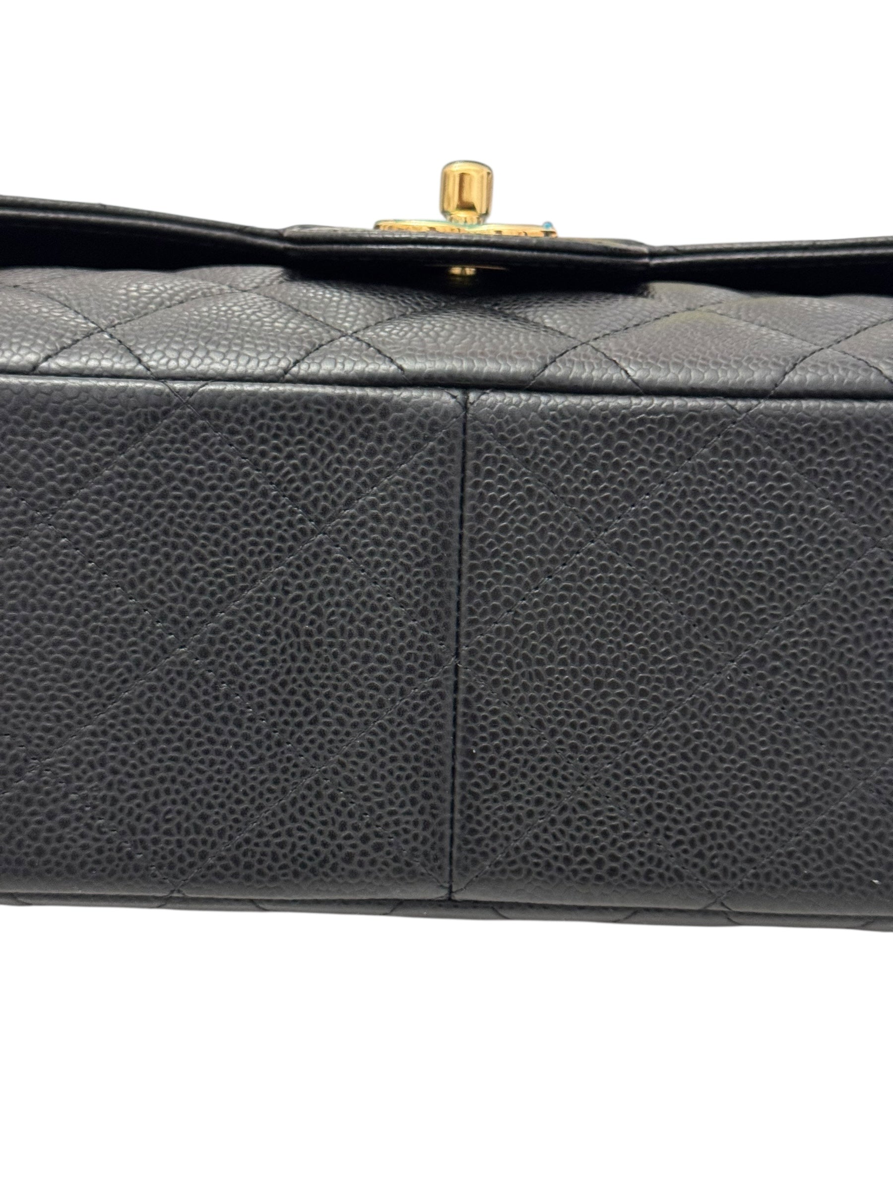 Chanel Timeless Classic Jumbo Black Caviar Gold-tone Hardware