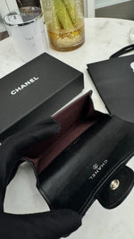 Load image into Gallery viewer, Chanel Card Wallet Black Lambskin Silver-tone Hardware
