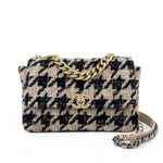 Load image into Gallery viewer, Chanel 19 Medium/Large 19K Beige Houndstooth
