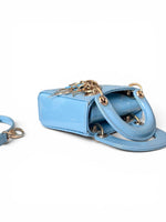 将图片加载到图库查看器，Christian Dior Lady Dior Micro Baby Blue, Gold-tone Hardware
