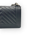 Load image into Gallery viewer, Chanel Leboy Old Medium Black Caviar / Grained Calfskin Leather, Chevron, Ruthenium Hardware
