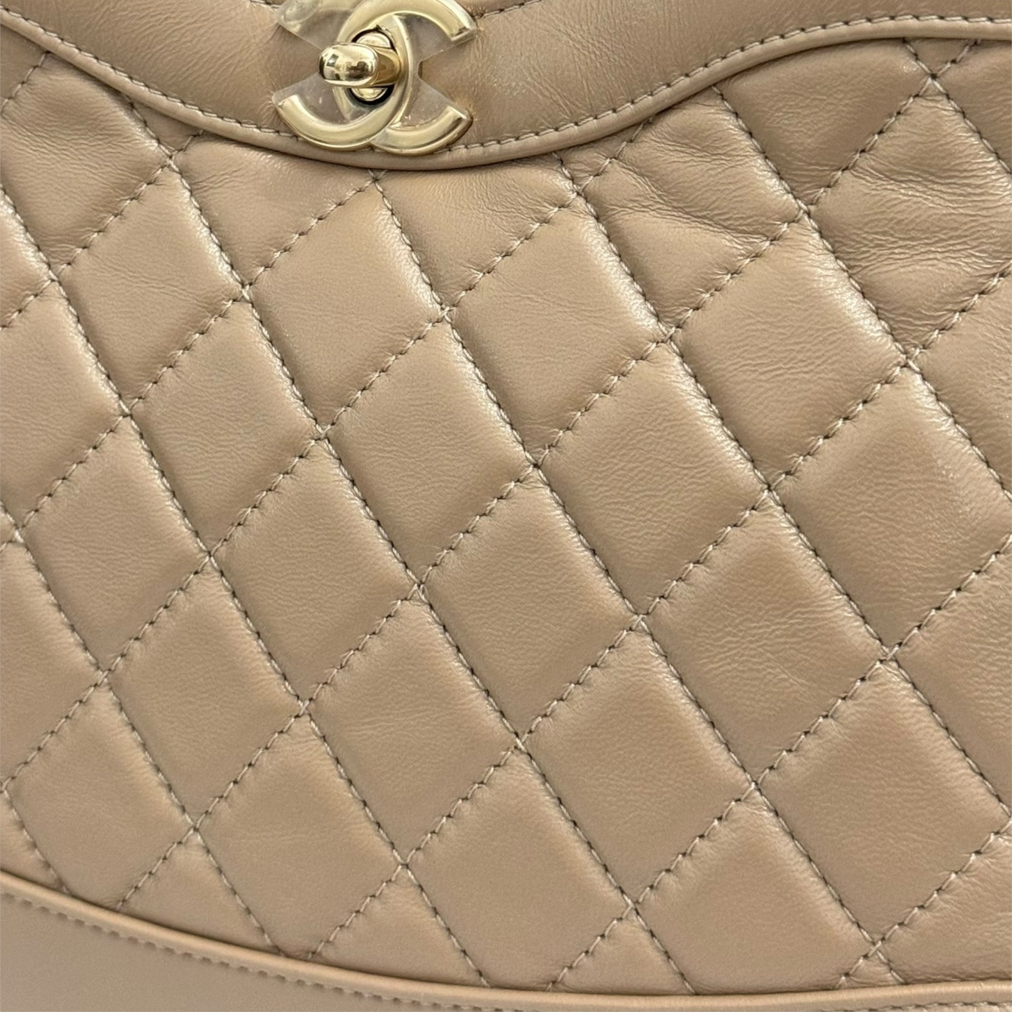 Chanel 31 Mini Shopping Tote Quilted Lambskin Milk Tea/Beige, Gold-Tone Hardware