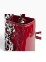 Charger l'image dans la galerie, Christian Dior Lady Dior Medium Red Patent Leather Silver-tone Hardware
