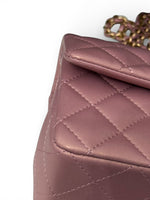 将图片加载到图库查看器，Chanel Mini Top Handle Iridescent Pink Lambskin Gold-tone Hardware
