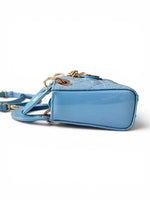 将图片加载到图库查看器，Christian Dior Lady Dior Micro Baby Blue, Gold-tone Hardware
