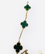 Load image into Gallery viewer, Van Cleef and Arpels Vintage Alhambra 5 Motifs Bracelet, Malachite, 18kt Yellow Gold- VCA
