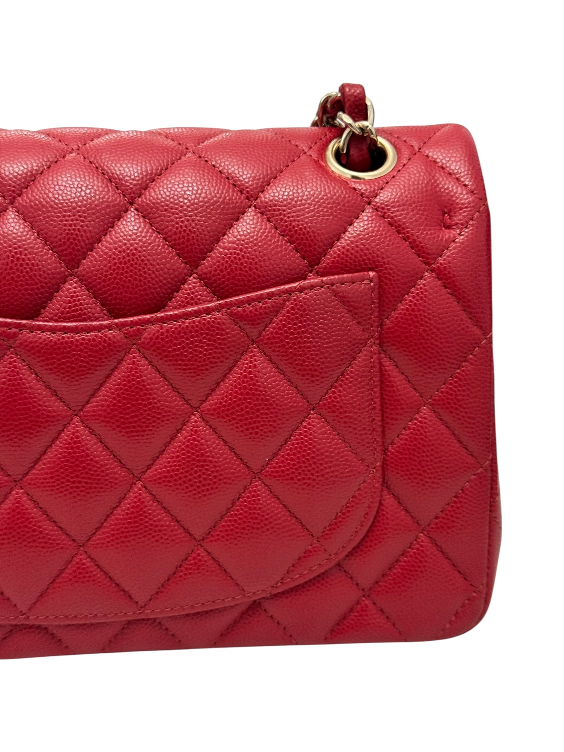 Chanel Timeless Classic Small 19B True Red Caviar Gold-tone Hardware
