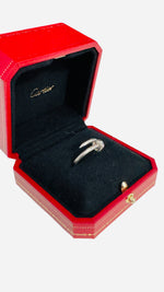 将图片加载到图库查看器，Cartier Classic Juste Un Clou Ring White Gold Size 54/6.5
