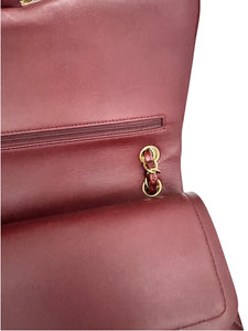 Chanel Timeless Classic Jumbo Burgundy Lambskin Gold-tone Hardware