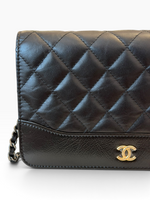 Load image into Gallery viewer, Chanel Gabrielle Quilted Wallet on Chain, Black Calfskin, Mixed-tone Hardware

