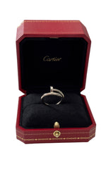 将图片加载到图库查看器，Cartier Classic Juste Un Clou Ring White Gold Size 54/6.5
