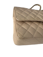 Load image into Gallery viewer, Beige quilted handbag on a white background
